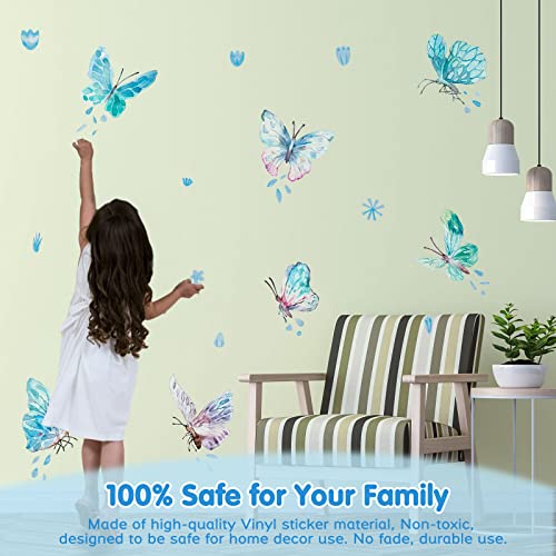 Fairy Butterfly Wall Decals Watercolor Butterfly Wall Sticker Peel And Stick Wall Art Sticker Decals For Baby Nursery Girls Bedroom Living Room Bathroom Decor #TOP2