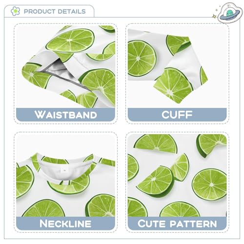 JUNZAN Fresh Lime Fruit White Big Girls Sweatshirts Hoodies Long Sleeve Sweatshirt With Hoodie Party 4T3