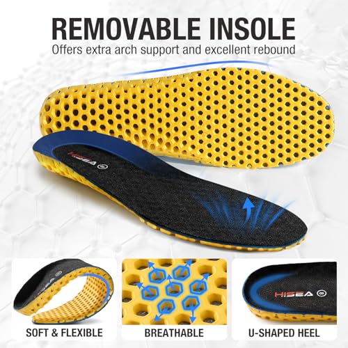 HISEA Mens Rubber Boots, 100% Natural Rubber Tall Rain Boots with Fabric Lining for Men4