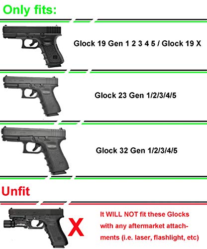 Owb Paddle Holster For Glock 17 19 19X 22 23 31 32(Gen 1 2 3 4 5),Airsoft Glock 17 19 - Index Finger Released,Adjustable Polymer Gun Holster,Open Carry Belt Holster,Fast Release - Right Handed #TOP1