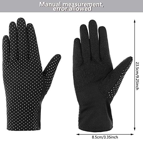 Luvas femininas de proteção solar para verão com tela sensível ao toque e proteção UV, Preto, roxo,
