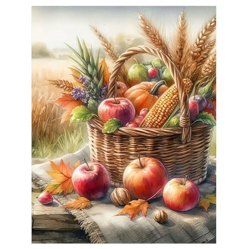 DCIDBEI Peinture Diamant Grande Format Fruits 40x50cm Diamond Painting Automne Doré Joie de la Récolte Peinture par Numéros Fruits Broderie Diamant Paysage Adultes Automne Fruit Pomme Maïs DCIDBEI Peinture Diamant Grande Format Fruits 40x50cm Diamond Painting Automne Doré Joie de la Récolte Peinture par Numéros Fruits Broderie Diamant Paysage Adultes Automne Fruit Pomme Maïs