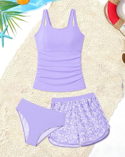 Image of TUONROAD Girls 3pcs Tankini Swimsuit Size 11-16 Bathing Suits for Teens