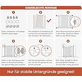 hauck Clear Step 2 + 21 cm Verlängerung, Weiß - Kinderschutzgitter Hundegitter, Verstellbare Breite 96-101 cm, 77 cm Hoch, Flacher Einstieg, Einhand Öffnung, ohne Bohren, für Innen