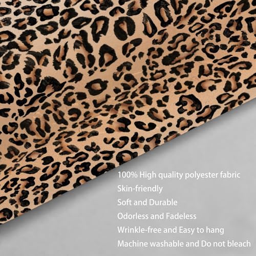 RFFLUX 3D Leopard Duschvorhang Anti Schimmel 180x180 cm mit 12 Haken Leopard Duschvorhänge Anti-Bakteriell Waschbar Wasserdicht Polyester Badvorhänge für Badezimmer（Stil 21-6）