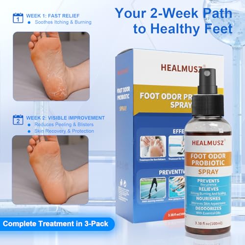 Image of Athletes Foot Spray 3Pcs, Jock Itch & Ringworm Treatment-Extra Strength Itch Relief Spray for Feet, Shoes, Socks-Odor Eliminator-Complete Course for Men, Women.