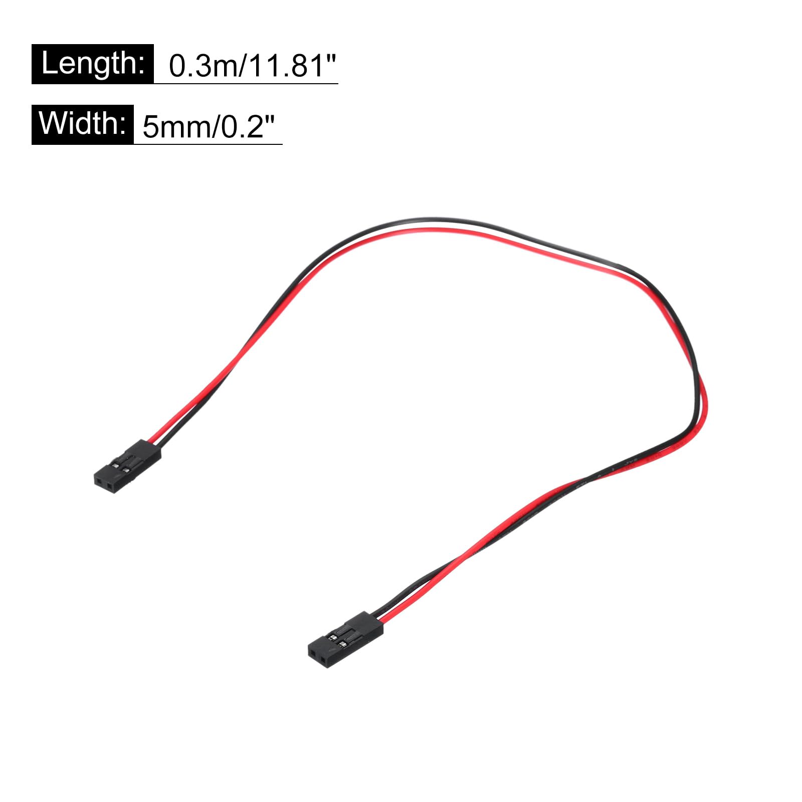 QUARKZMAN Femmina Femmina Cavo di Collegamento Breadboard 2 Pin Passo 2.54mm Singola riga Cavo Nastro Lungo 30cm Progetti Elettronici su Breadboard Confezione da 10, Multicolore