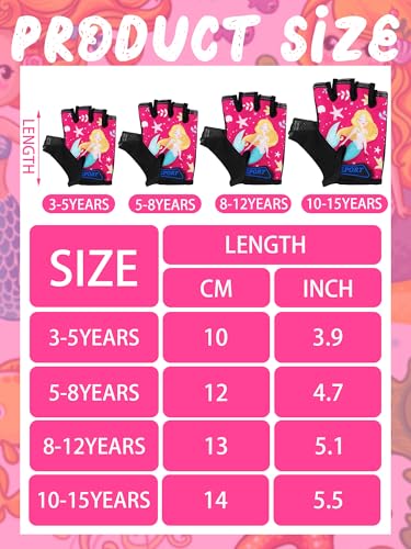 Image of Boao 3 Pairs Kids Half Finger Bike Gloves