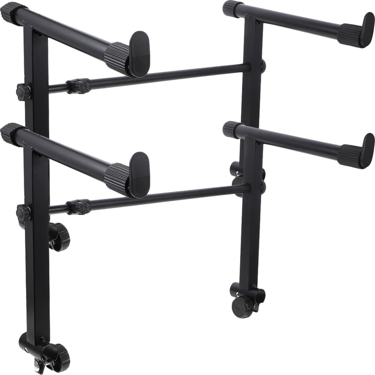 Support Double Tube Noir Résistant à L'oxydation Lot de 2 Sets de Sets de Supports Hauteur Réglable pour Clavier Électronique pour Piano Électronique à Domicile