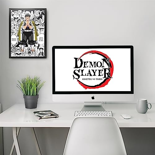 Image of MCSID RAZZ - Demon Slayer - Gyomei Himejima - The Stone Hashira Design A4 Size Poster (With Frame) - Best Gift For Demon Slayer Fans /Best Artifacts To Your Home & Decor /For Anime Fandom