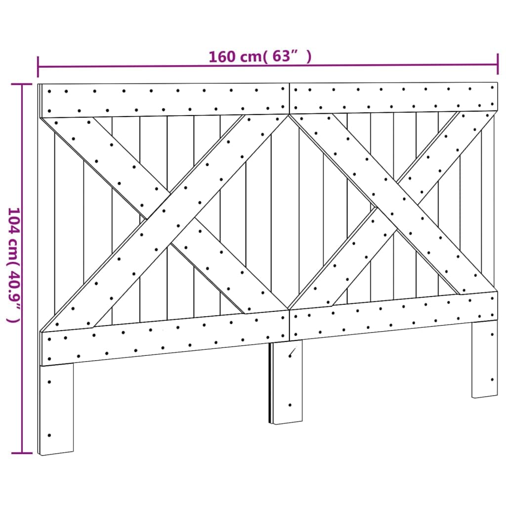 vidaXL Testiera 160x104 cm in Legno Massello di Pino