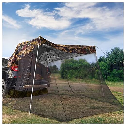 GJCrafts Carpa de Coche Tienda de campaña con toldo Toldo para Puerta Trasera con Bolsa Anti-UV Toldo Trasero/Lateral del Coche Travel Mosquito, Carpa de protección Solar para SUV/RV/Bus