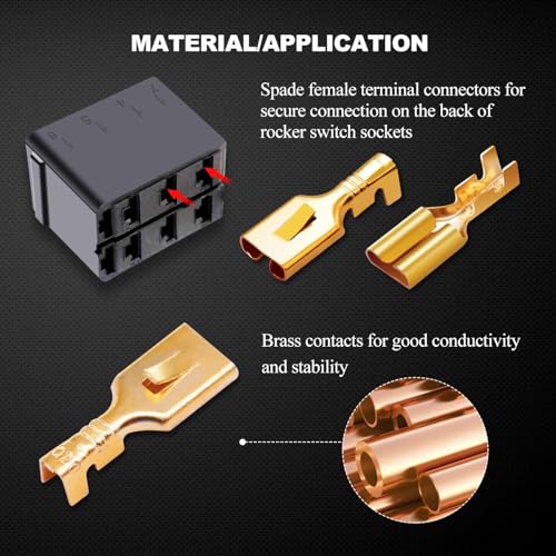 Image of Preptep 315pcs Male and Female Spade Connectors Kit With Insulating Sleeve - 2.8mm, 4.8mm, 6.3mm Crimp Terminals for Electrical Wiring