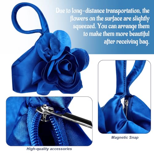 Sunnymove Satin Evening Clutch Purse for Women,Dark Blue,Flower by Sunnymove - Used condition - Image 4