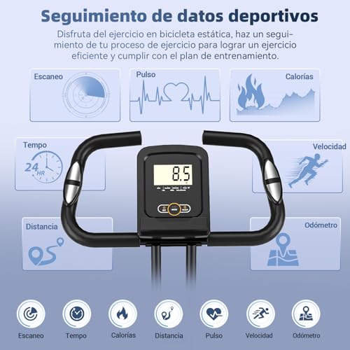 Variante de VANNECT bicicleta estatica plegable con respaldo y LCD