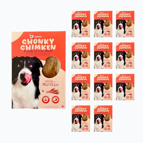 Image of Chonky Chimken, Chicken & Rice, Dog Food Adult, Wet Dog Food Puppy, All Life Stages, Ready to eat Meal, Healthy, Fresh, No Preservatives | Supports Digestion & Coat Health - 15 x 200g