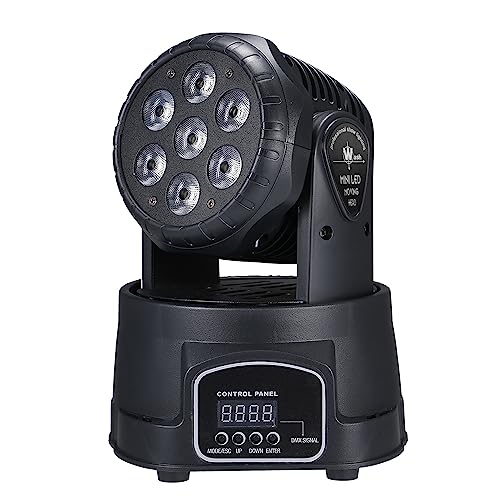 7LEDs DMX512 Moving Heads Stage Lig 7x10W 4 in 1 RGBW Ligs 9/14 Channel Sound Activated Control Strobe Effect for DJ Club Disco Party