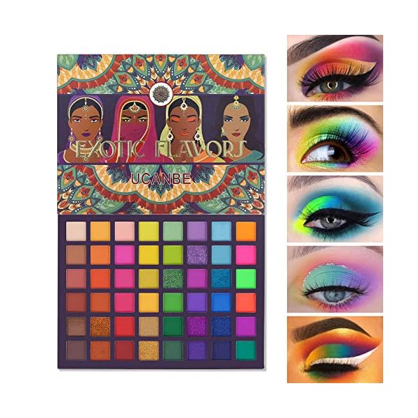 UCANBE-EXOTIC-FLAVORS-Neon-Eyeshadow-Makeup-Palette-48-Colorful-High-Pigmented-Rainbow-Matte-Shimmer-Glitter-Eye-Shadow-Make-Up-Pallet-Gift-Set UCANBE EXOTIC FLAVORS Neon Eyeshadow Makeup Palette - 48 Colorful High Pigmented - Rainbow Matte Shimmer Glitter Eye Shadow Make Up Pallet Gift Set