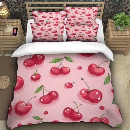 Parure de lit cerise pour décoration de chambre d'ado style fruité - 5
