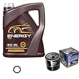 Inspektionspaket Wartungspaket Filterset mit 5 L Motoröl Energy 5W-30, Ölfilter, Dichtring