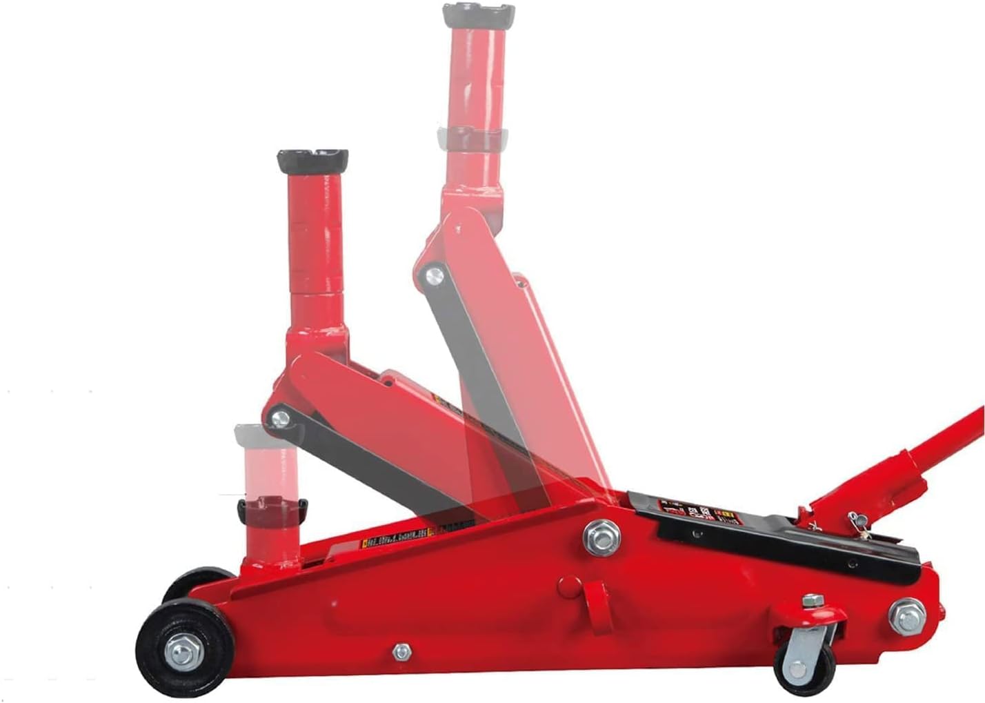 3 Ton (6,000 lb) Capacity Hydraulic Trolley Service/Floor Jack (Fits: SUVs and Extended Height Trucks), Red