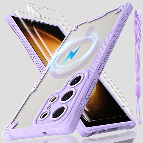 Coque Samsung S23 Ultra MagSafe premium violet mat et verres de protection 9H