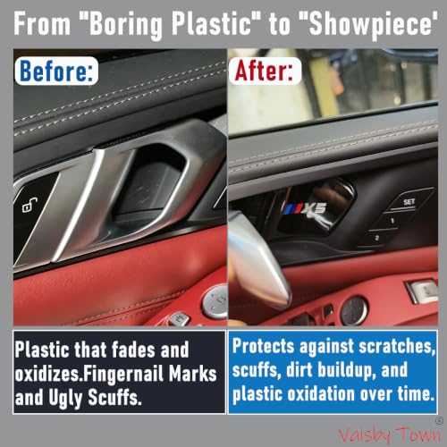 Image of Car Inner Door Handle Panel Covers compatible with BMW X5 2019-2026 | Titanium Black Interior Trim Accessories, 4 pcs for Front and Rear