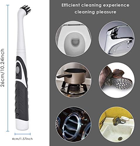 Portable Electric Cleaning Scrubber- 4 Heads Brush for Bathroom Floor, Tub, Shower, Tile And Tub, Electric Spin Household Cleaning Brushes, Suitable for Kitchen and home- (Battery Not Included)