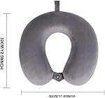 Oreiller de voyage en mousse de mémoire en forme de U, Oreil de cou avec couverture amovible, Oreilleur de cou en mousse pure, repose-tête portable super léger pour airplane, voiture, maison, bureau(Gris foncé)