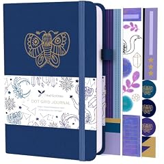 VIVID SCRIBBLES Dotted Journal – 160gsm Bleed Proof Thick White Paper – 200 Numbered Dot Grid Pages – 5.8 x 8.3 inch Bullet Dotted Notebook
