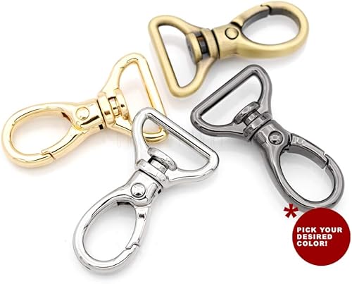 Miniatura 10 de CRAFTMEMORE 2 ganchos ovalados de metal resistente para puerta de empuje giratoria con cierre de langosta para llavero, accesorios para hacer