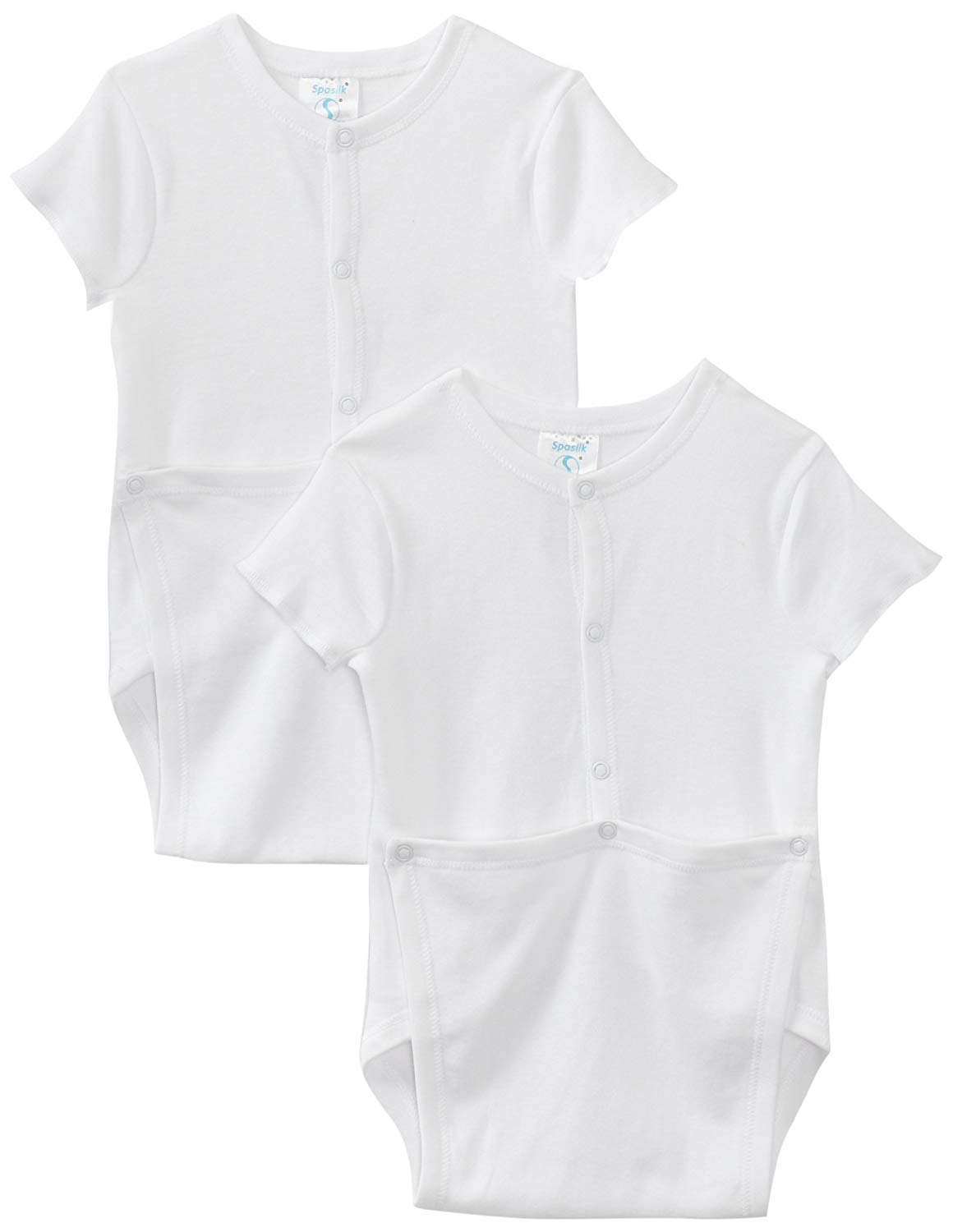 Spasilk Baby Cotton Wrap Bodysuit for Newborns and Infants, 2 Pack