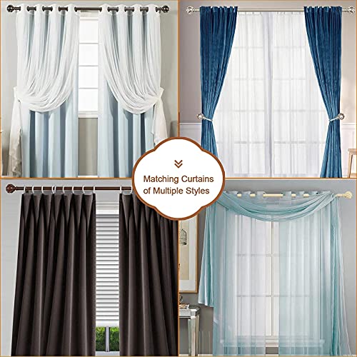 Kamanina Bundle Of 72-144 Inches (6-12 Feet) Curtain Rod And Matched Screws, Netted Texture Finials, Bronze #TOP4