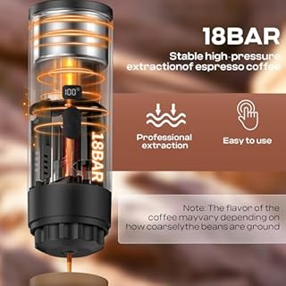 Macchina da caffè portatile, macchina per caffè espresso portatile da viaggio, 18 bar, autoriscaldante, ricaricabile tramite USB, compatibile con capsule NS e caffè macinato per auto, campeggio