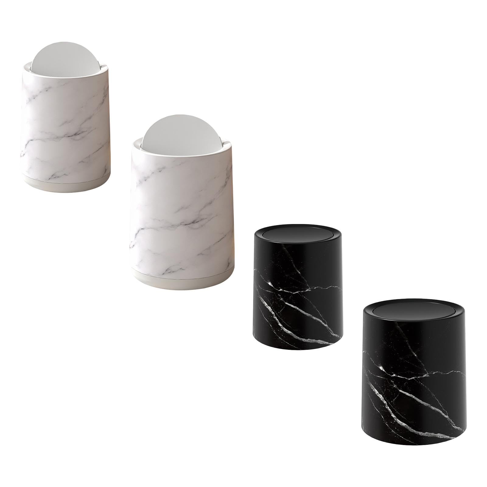 CLUB BOLLYWOOD® Marble Trash Bin Modern Wastebasket Removable Inner for Office Home Bathroom White Small|Home & Garden | Household Supplies & Cleaning | Trash Cans & Wastebaskets|1 Piece Trash Can 2