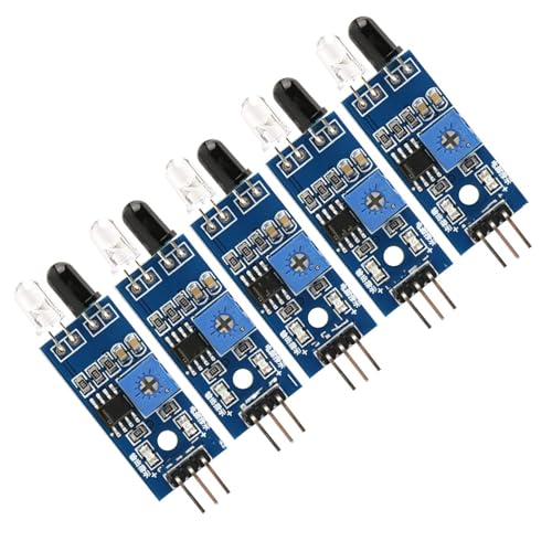 LiebeWH - 5pcs IR Infrared Obstacle IR Sensor, IR Proximity Sensor IR Infrared Sensor Module IR Infrared Obstacle Avoidance Sensor Module Reflective Photoelectric for Smart Car