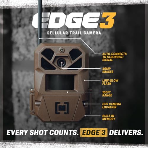 Image of Moultrie Edge 3 Cellular Trail Camera - 3 Pack - 40MP HD Photo Capture - 1080p Low-Glow Flash - GPS - Multi-Carrier Auto-Connect - Built-in Memory - 0.5s Trigger Speed - AI Buck Detection
