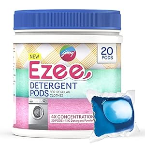 Godrej Ezee Pods, 4X Concentrated Liquid Detergent – 20 Count, for Both Front Load and Top Load Washing Machine