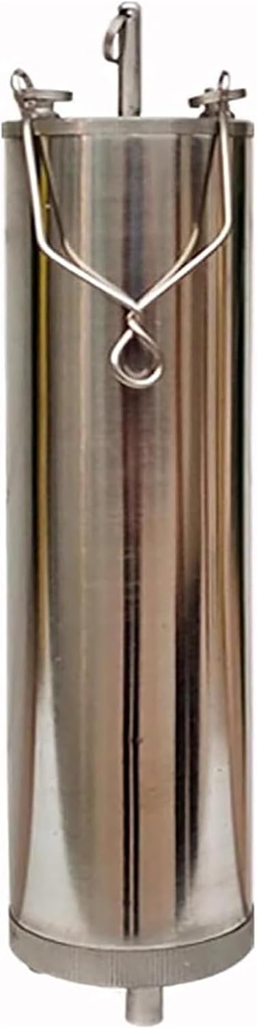 Stainless Steel & Brass Oil Sampler Bucket - 300ml Liquid Sampling Tool for Gasoline & Diesel with 5m Rope - Durable & Portable Oil Zone Sampling Solutions (Silver, 7x19cm)