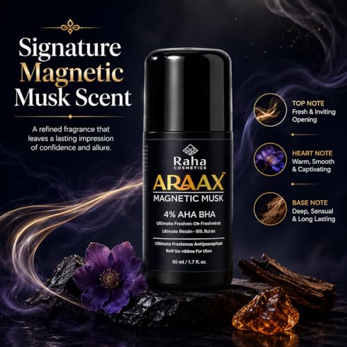 Image of AARONIC-WHITE MUSK - Unisex Roll-On Deodorant - 50ml, Long-Lasting Freshness & Odour Control (Magnetic Musk)