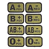 Blutgruppe Patch Aufnäher Coyote Bundeswehr A+ B+ AB+ O+ Sanitäter Softair Paintball Armee Blutgruppen Blut Oliv (Blutgruppe B+)