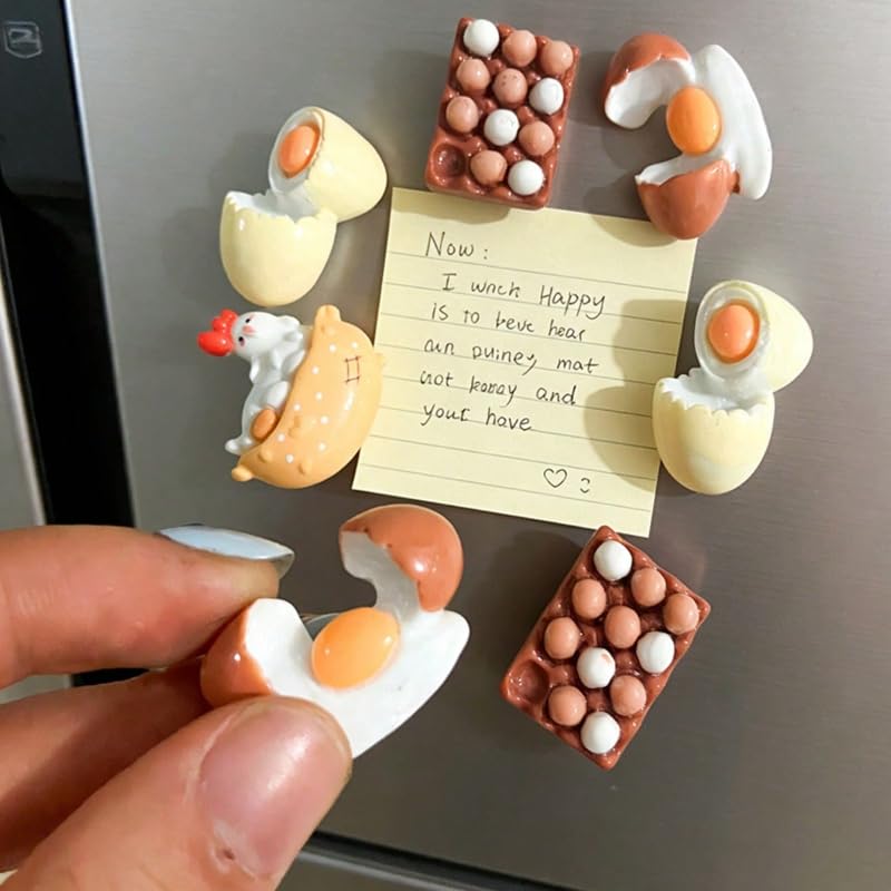 8 imanes decorativos mini de gallina y huevo acrílicos miniatura 2
