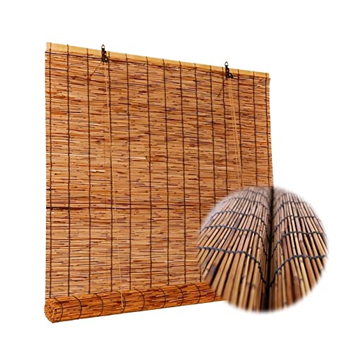 Bamboo Shades Outdoor Blinds 26" 32" 34" 42" 58" 62" 71" 72" 76" Wide Reed Curtain For Patio Cordless Rattan Blinds For Windows Roman Roller Shades Brown Bamboo Roll Up Blinds (Size : 58" X 64") #TOP19