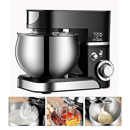 Küchenmaschine Knetmaschine 1200W Knetmaschine Nudelmaschine Schüssel Teigmaschine Rührmaschine 6-Gang Geschwind mit 5L… – Bild 3