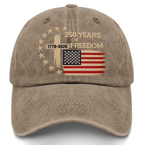 US 250 Years Freedoms 1776-2026 Premium Embroidered Hat American 250th Anniversary Baseball Cap Adjustable Patriotic Keepsake Gift