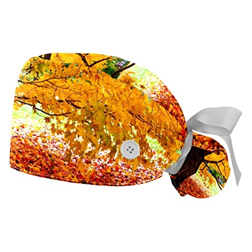 Casquettes de travail respirantes JDEZ anti-transpiration motif feuilles d'automne