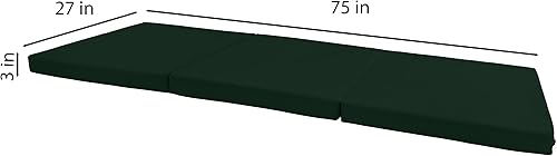 Miniatura 2 de D&D Futon Furniture Green Shikibuton - Camas plegables de espuma triple, alfombrillas plegables portátiles para piso, 3 x 27 x 75 pulgadas, densidad