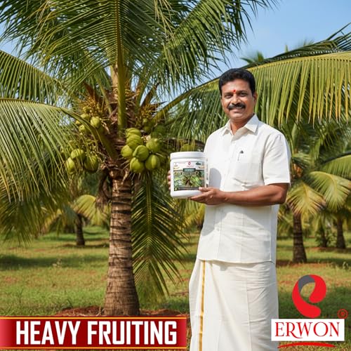 Erwon® Coconut GROWTH MIRACLE Fertilizer, Fast Action Organic Granules for rapid Growth and Heavy Flowering and Bigger Fruits. (200 gm)