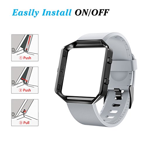 Leefox Compatible Fitbit Blaze Bands With Frame, Sport Silicone Replacement Strap For Fitbit Blaze Smart Fitness Watch Fitbit Blaze Accessory Wristbands Small, Classic 10Pack W/Black Frame Men Women #TOP5