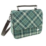 Pattern Type: Schottenmuster Glen Appin Harris Tweed \'Thurso\' Quadratische Tasche, Blau mit Entenei und Sahnekaro